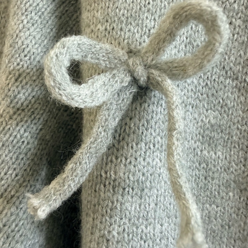 Luna Ivy Gray Women's Cardigan with Bow Accents Size S - Picture 5 of 10